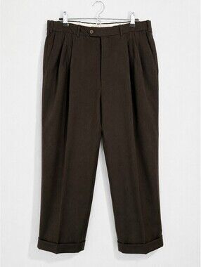 JB Britches Nordstrom 100% Virgin Wool Brown Pleated Pants Italy 36